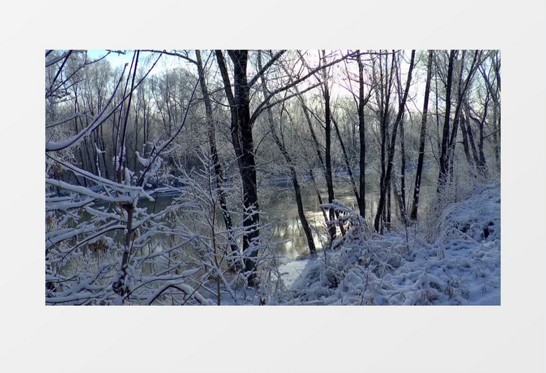 俄罗斯郊外漂亮的雪景实拍视频素材