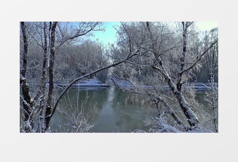 冬季户外雪白漂亮雪景实拍视频素材