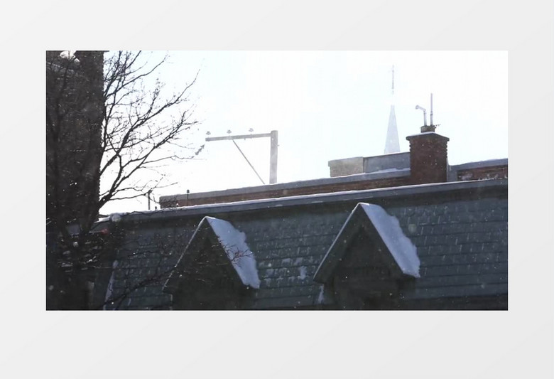 被风雪侵袭的房子实拍视频素材