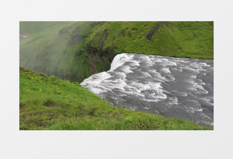 瀑布源头水流汹涌澎湃壮观景象山清水秀实拍视频素材