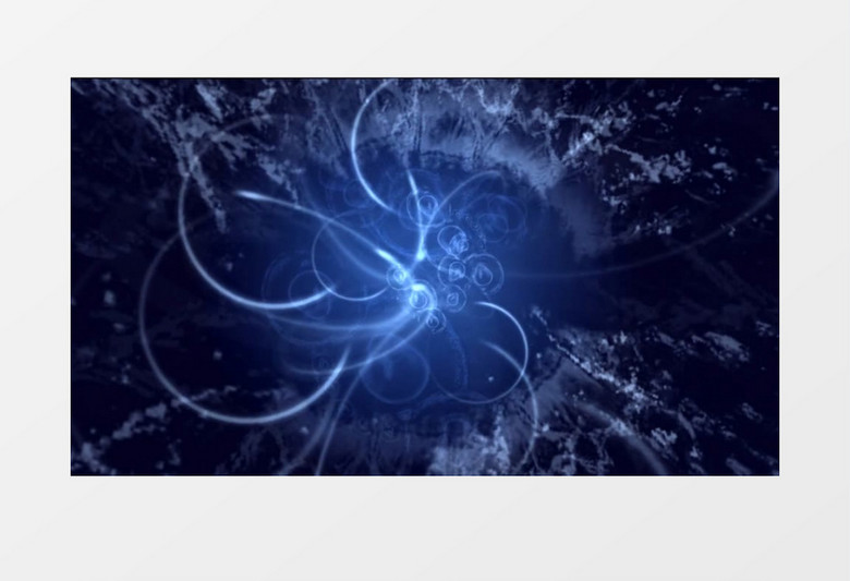蓝色背景下抽象粒子运动轨迹视频素材