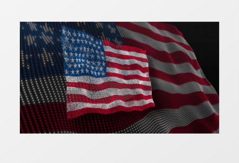 特效制作波浪状美国国旗动态图视频素材