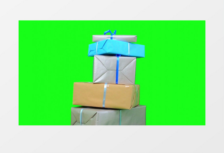 包装好的礼盒礼物叠放在一起忽然散落倒地实拍视频素材