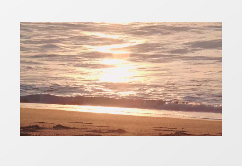 高清实拍夕阳照耀下的海浪实拍视频素材