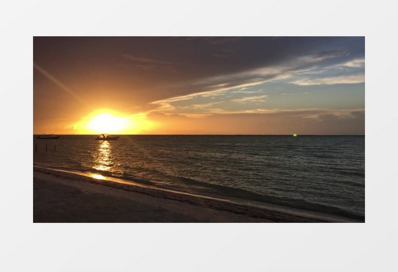 高清拍摄夏天户外景区海边海岸线沙滩日落自然景观实拍视频素材