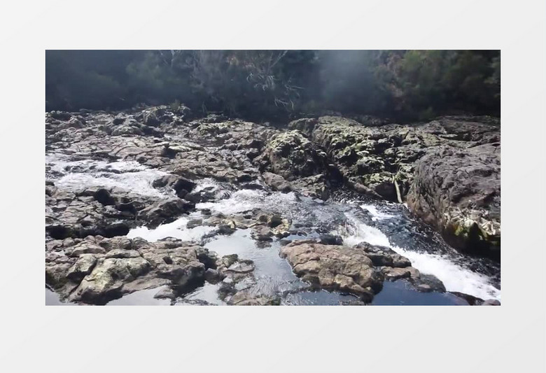 高清拍摄白天户外森林公园景区树木瀑布河流实拍视频素材