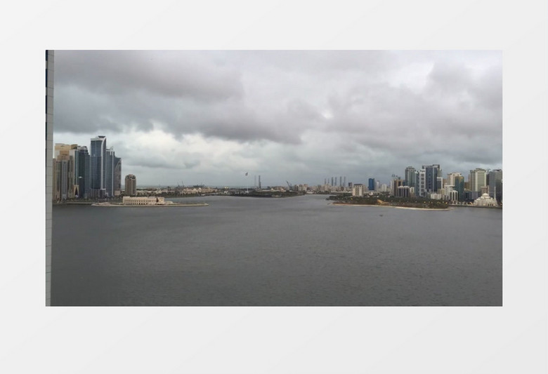 高清实拍阴雨天气下的城市及大河实拍视频素材