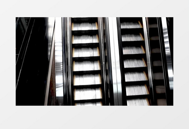 俯拍视角并排电梯扶梯运行上下实拍视频素材