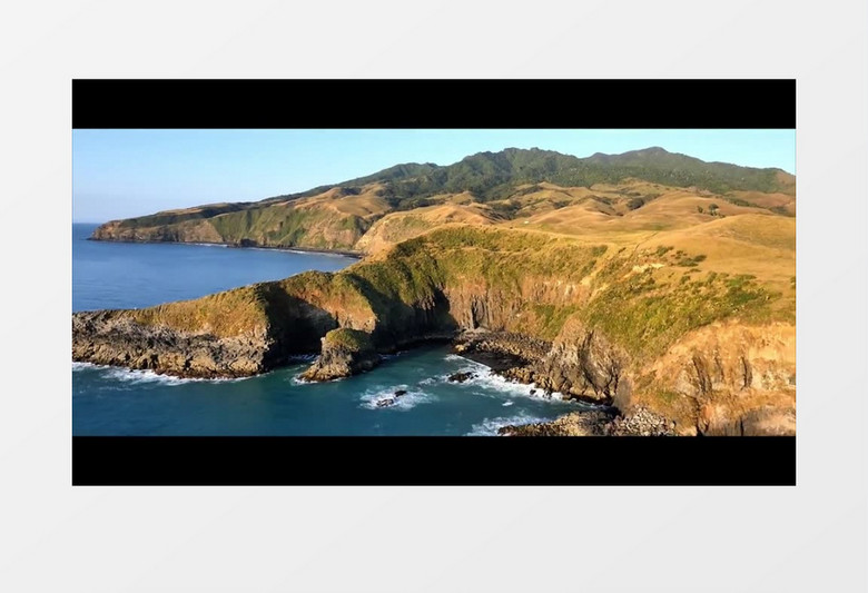 美丽海岛海岸线景观实拍视频素材