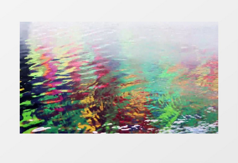 五彩斑斓的水纹倒影实拍视频素材