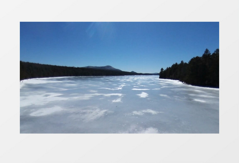冬天湖面结冰自然美景实拍视频素材