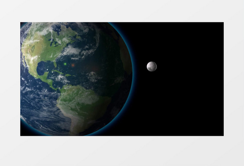 高清远景拍摄宇宙中旋转运动的行星实拍视频