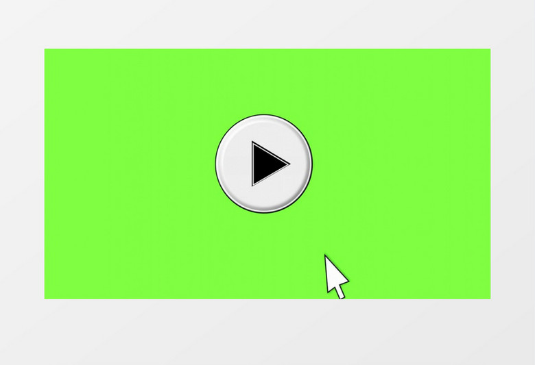 纯色背景鼠标点击播放按钮视频素材