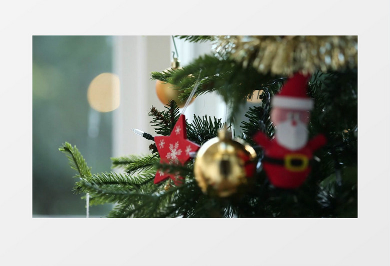 圣诞节装饰近距离高清实拍视频素材