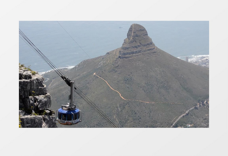高山景区的空中缆车实拍视频素材