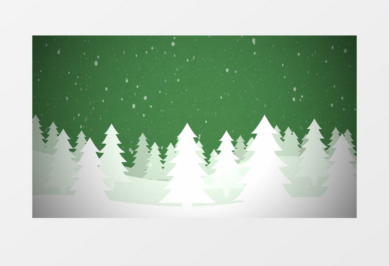 动画圣诞节绿色背景雪花飘舞视频素材
