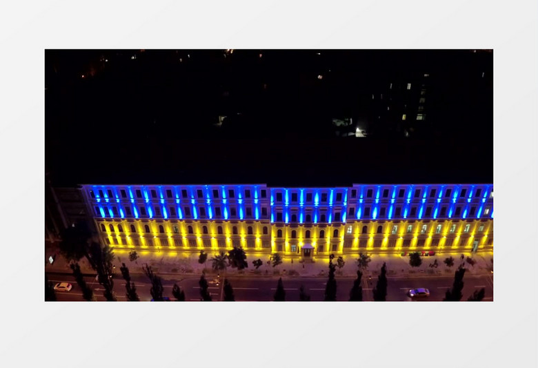 夜晚夜景建筑外观实拍视频素材