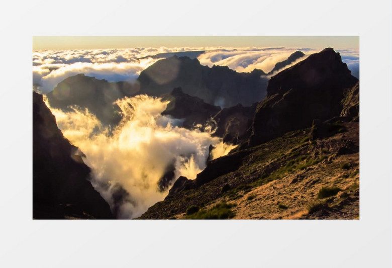 自然风光山峰云海实拍视频素材