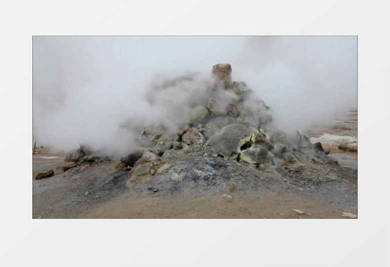 名胜古迹火山景观热气实拍视频素材