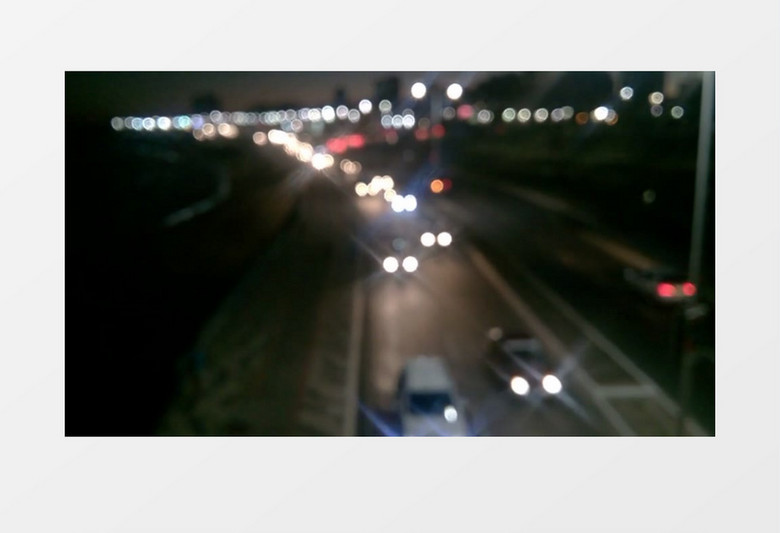 夜晚街道车辆行驶景色实拍视频素材