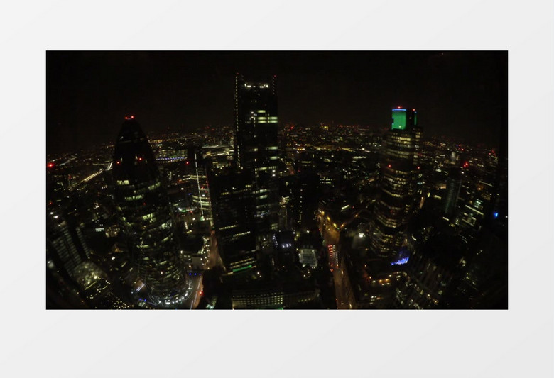 夜间城市灯光景色航拍实拍视频素材