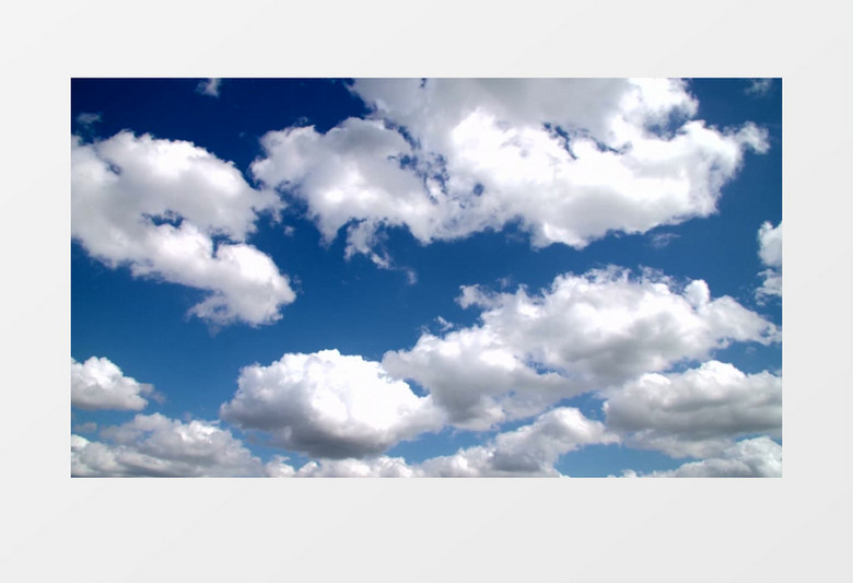 高清实拍白云在蓝蓝的天空中遨游的自在景象实拍视频素材