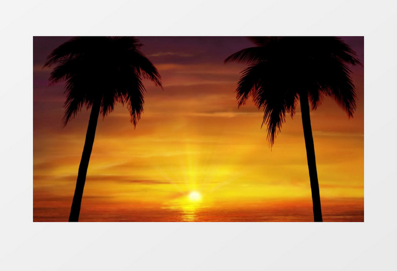 太阳西下金黄色海平面背景视频素材