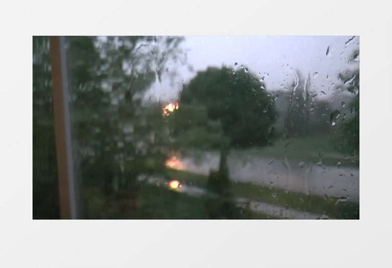 高清实拍屋内实拍屋外风雨中的树木街道实拍视频素材