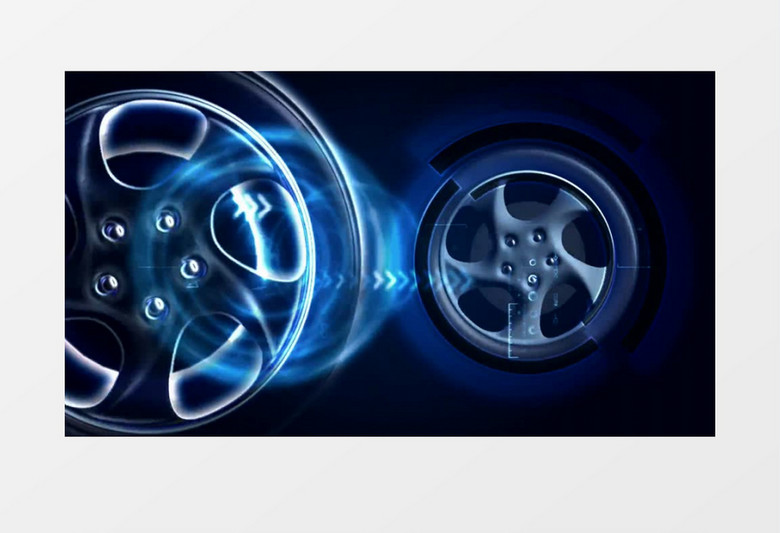 蓝色旋转的汽车赛车驱动轮胎视频素材