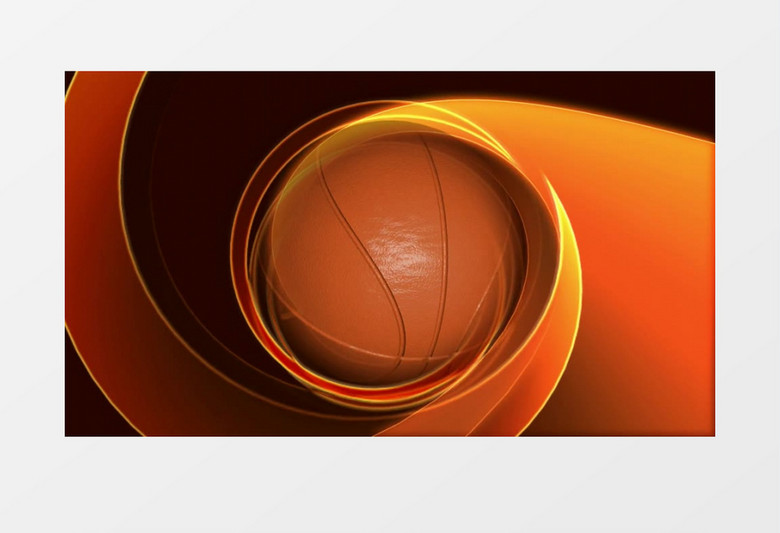 带有橙色光效的旋转篮球视频素材