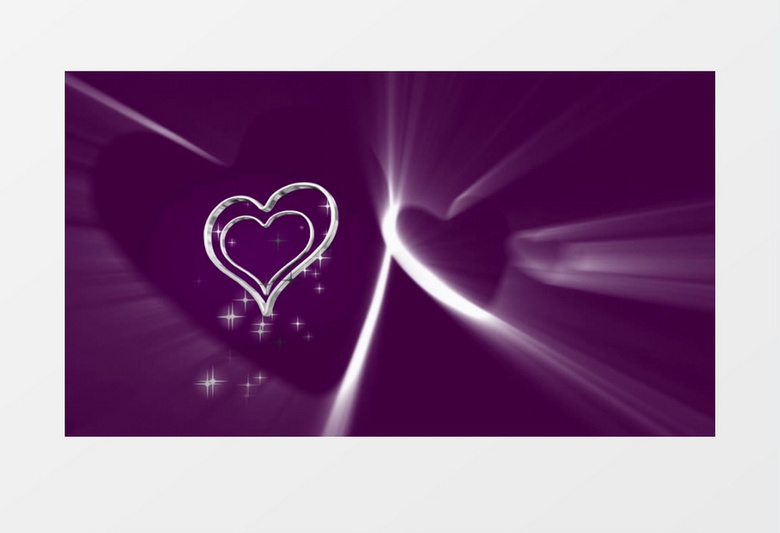 紫色珠宝旋转幸福的心动画背景视频