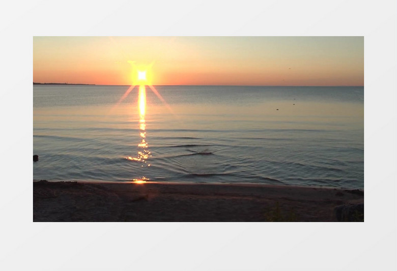 落日余晖下的密歇根湖实拍视频素材
