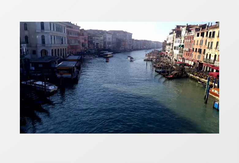 威尼斯水城水上出租车实拍视频素材