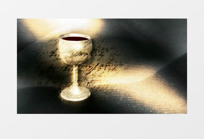 酒杯文字动态黄色背景合成MP4视频素材