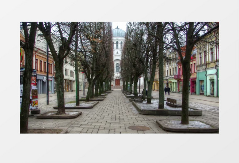 教堂周围的美丽景观实拍视频素材