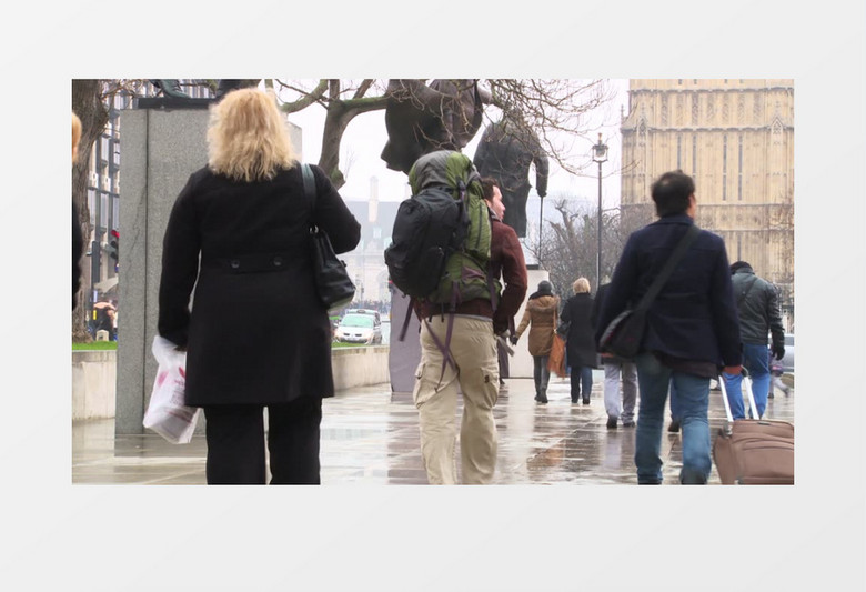 英国伦敦城市中心广场实拍视频