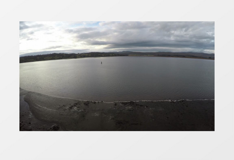 高清空中无人机拍摄户外水库湖泊海岸线实拍视频素材