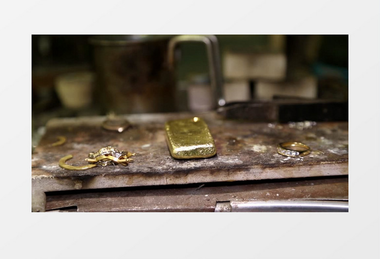 工作室贵金属金条实拍视频素材