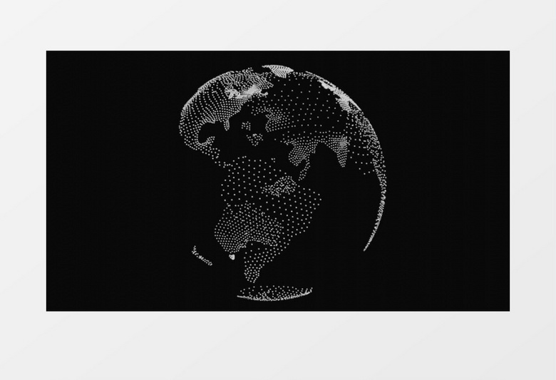 高清拍摄白点组成的旋转运动地球实拍视频