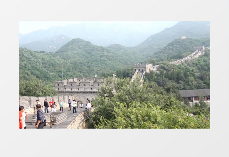 外国人在中国长城旅游视频素材