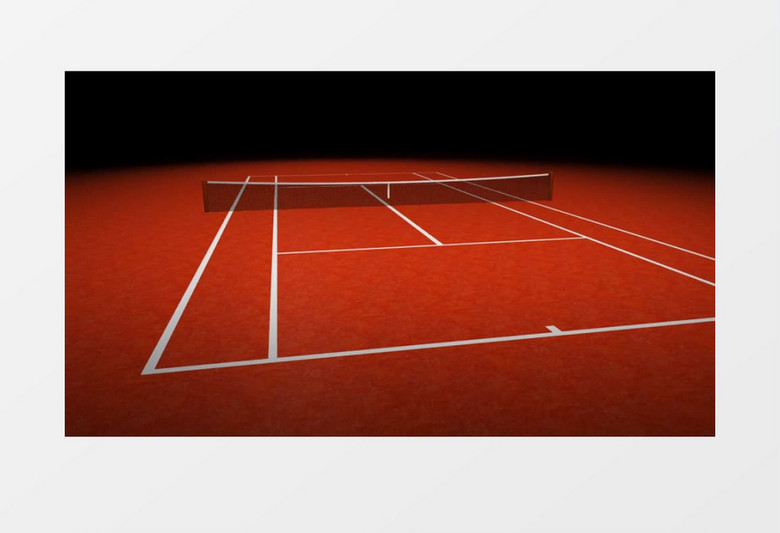 橙色网球场地3d动画模型视频素材