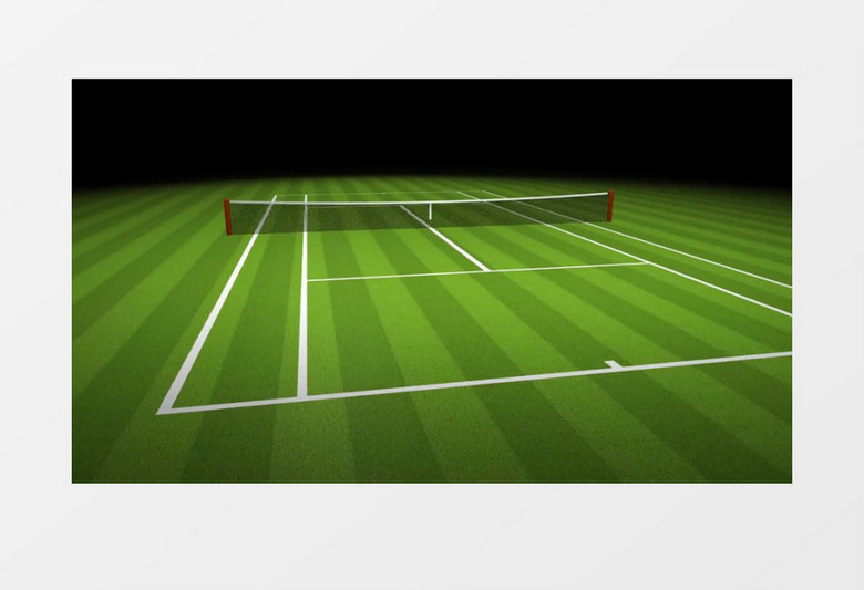 绿色网球场地3d动画视频素材