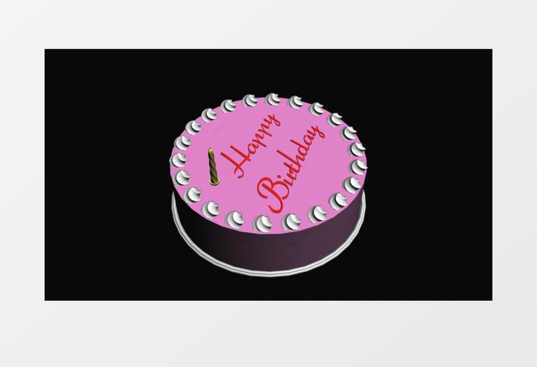 粉色生日蛋糕模型视频素材