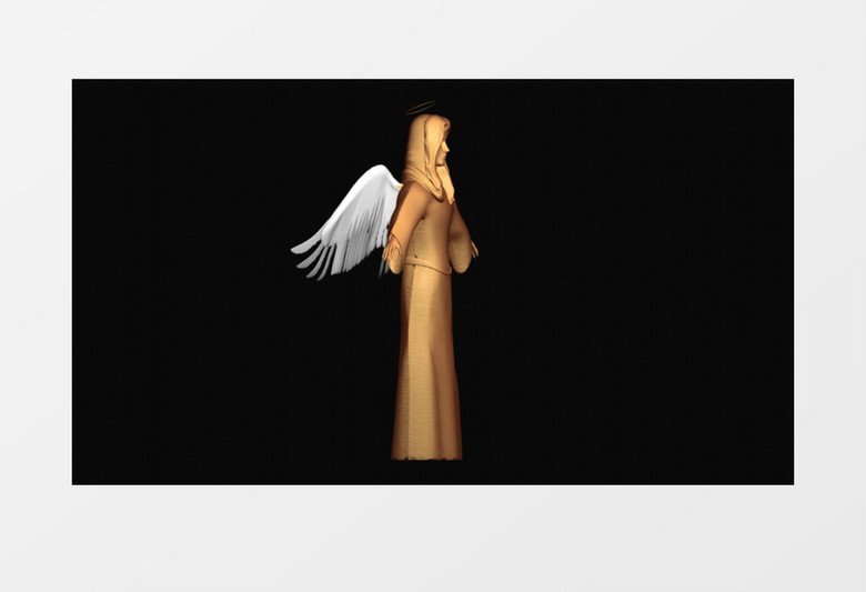 一个带翅膀的女神雕像视频素材