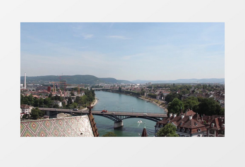 欧洲瑞士巴塞尔城市景观实拍视频素材