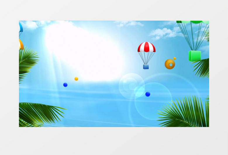 大海蓝天热气球背景视频素材