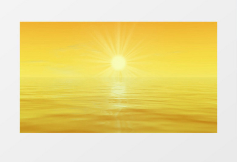 特效动画黄色的海水和太阳视频素材