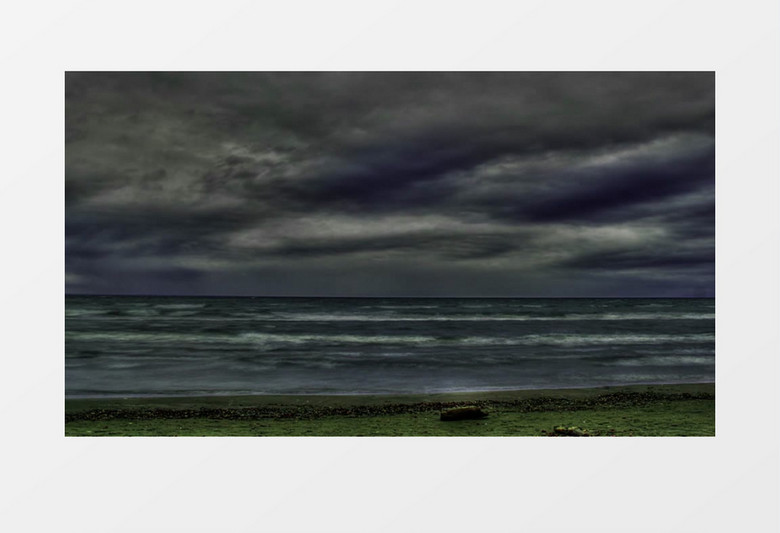 乌云密布的海边视频素材