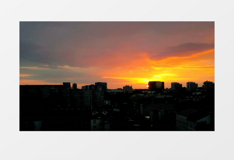 城市日落景观实拍视频