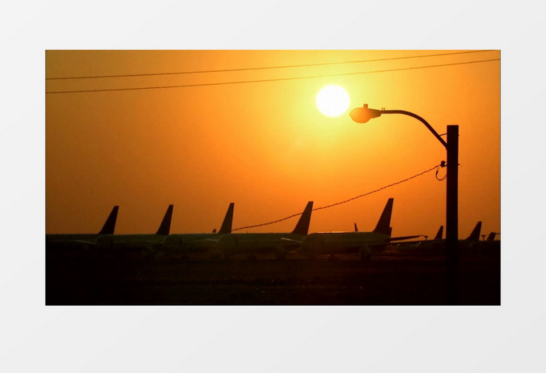 机场日出实拍视频